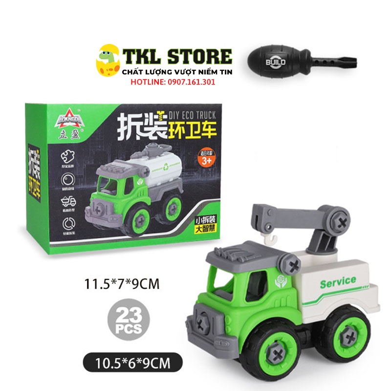 Xe đồ chơi cho bé, xe lắp ráp cho bé, bộ xe cứu hỏa xe đô thị - TKL STORE