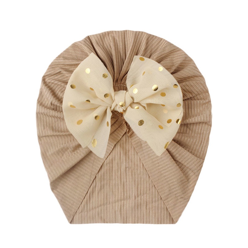 Mũ Turban Thắt Nơ Màu Đồng Lấp Lánh Giữ Ấm Hợp Thời Trang Dễ Thương Cho Bé Sơ Sinh