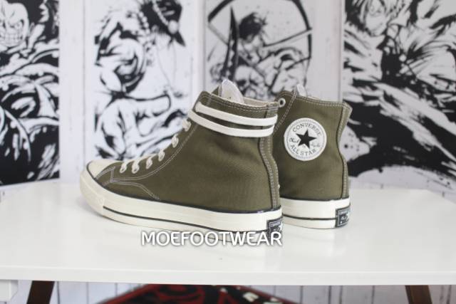 Giày Thể Thao Converse Chuck 70s Cổ Cao Màu Xanh Lá Phong Cách Việt Nam