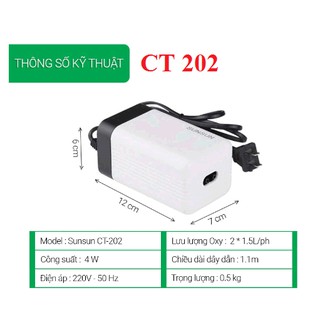 MÁY SỦI KHÍ OXY CHO BỂ CÁ SUNSUN CT-202