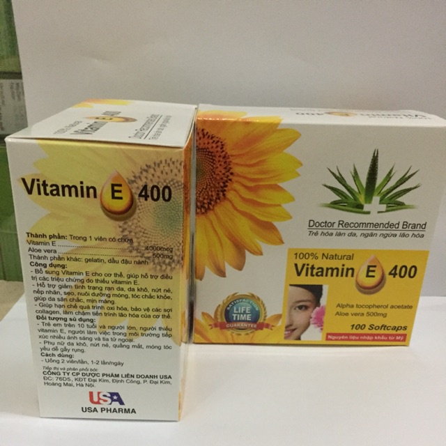 Viên uống vitamin E USA làm đẹp da chống lão hoá sáng da giảm nám tàn nhang hiệu quả chính hãng