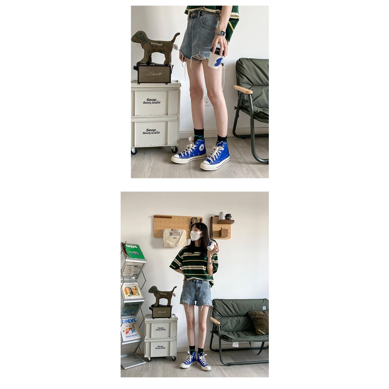 Vớ cổ cao cá tính Nam Nữ Unisex Tất dài cao cổ Phong cách đường phố cao cấp cotton in hình Hoạt hình Hàn Quốc