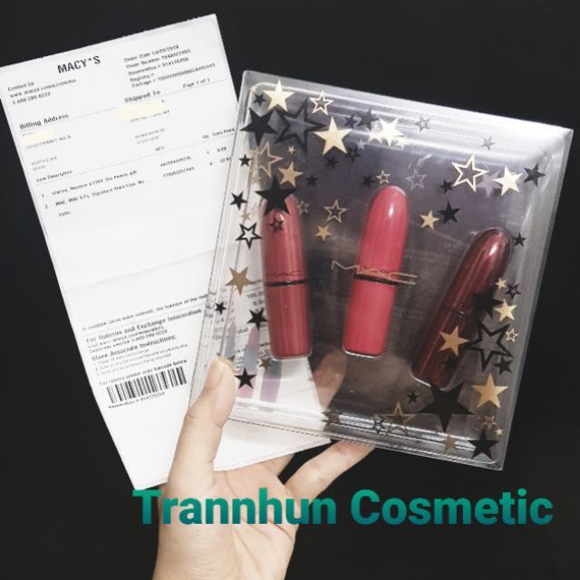 [Có bill macys -chính hãng] Set 3 son mac - relentlessly red - diva - see sheer (tách set no box)