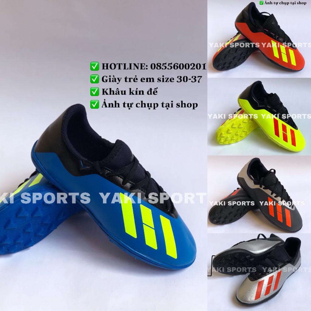 Giày đá bóng X18 trẻ em size 30-37. TẶNG TẤT
