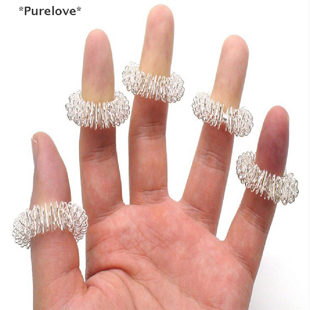 Set 10 Nhẫn Châm Cứu Mát Xa Ngón Tay Bằng Thép Không Gỉ Cao Cấp