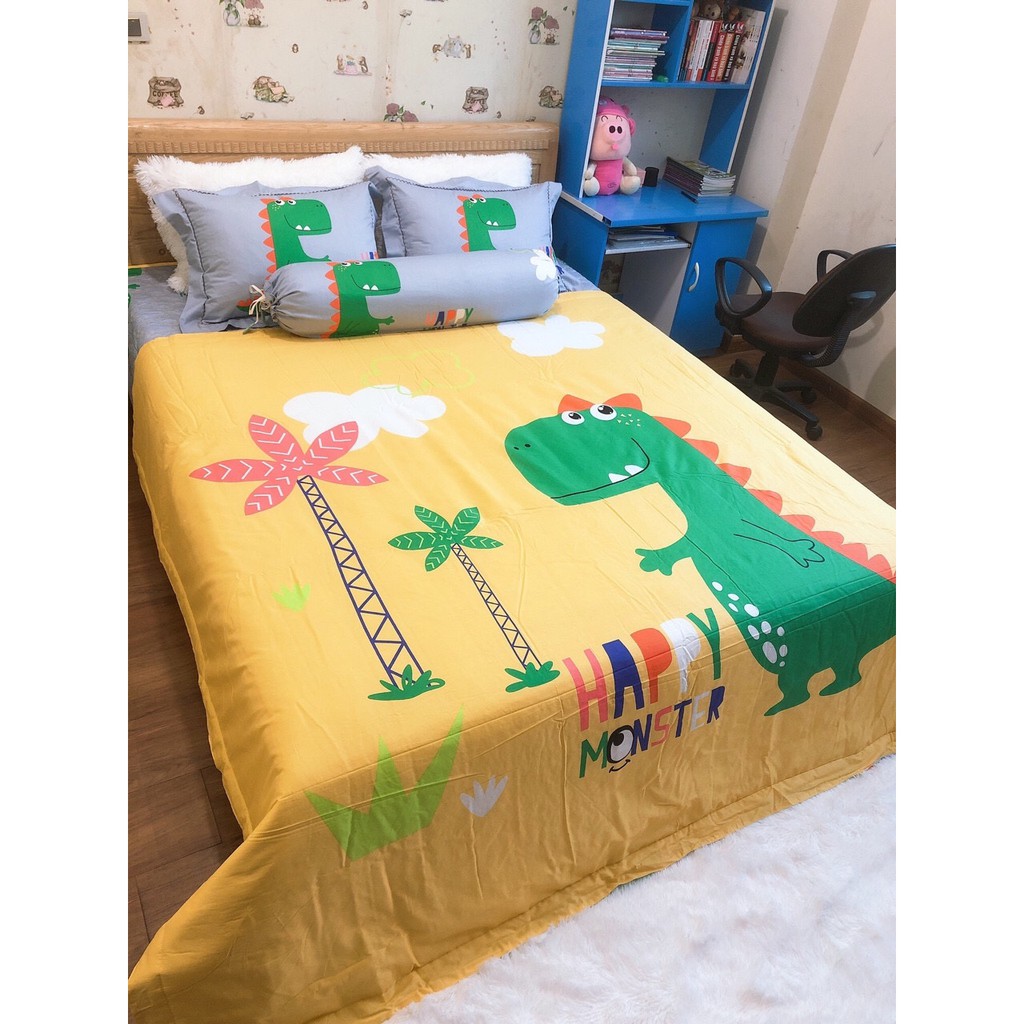 Chăn ga gối cotton 100% họa tiết in 5D sắc nét, chọn bộ ful 5 món , đủ siz 1m6 x 2m , 1m8 x 2m , 2m x 2m2