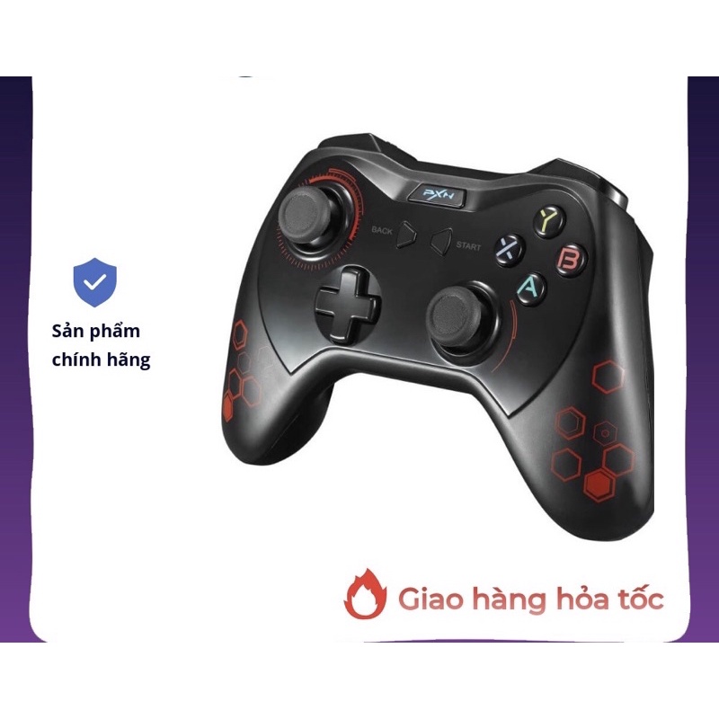Tay Cầm Chơi Game Bluetooth PXN 9613 Cho PC/Laptop/Điện Thoại Android/Smart TV/PS 3 (Có Rung)