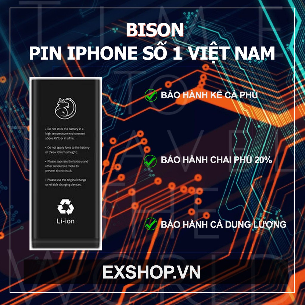 Bison - Pin iPhone Siêu Chất - Bảo hành 12 Tháng