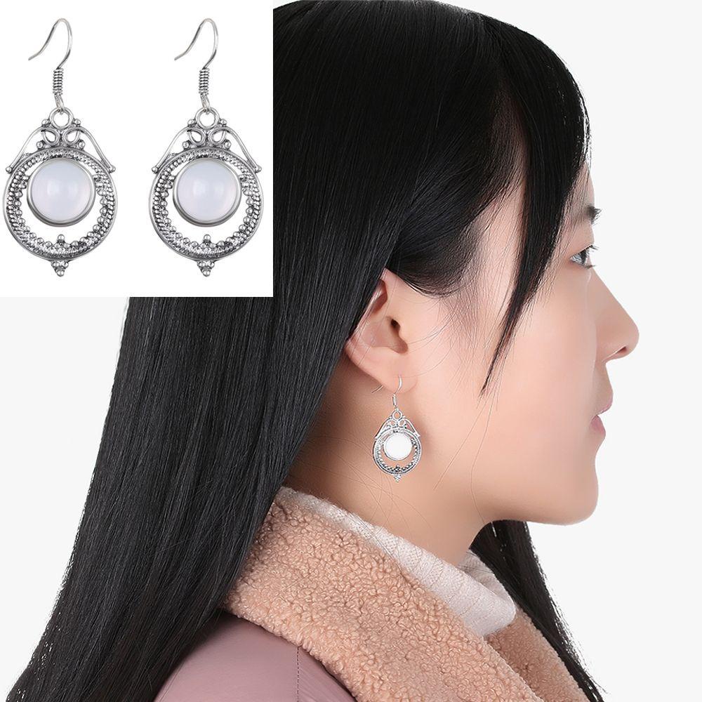 HS Bông Tai Đính Đá Mặt Trăng Thời Trang