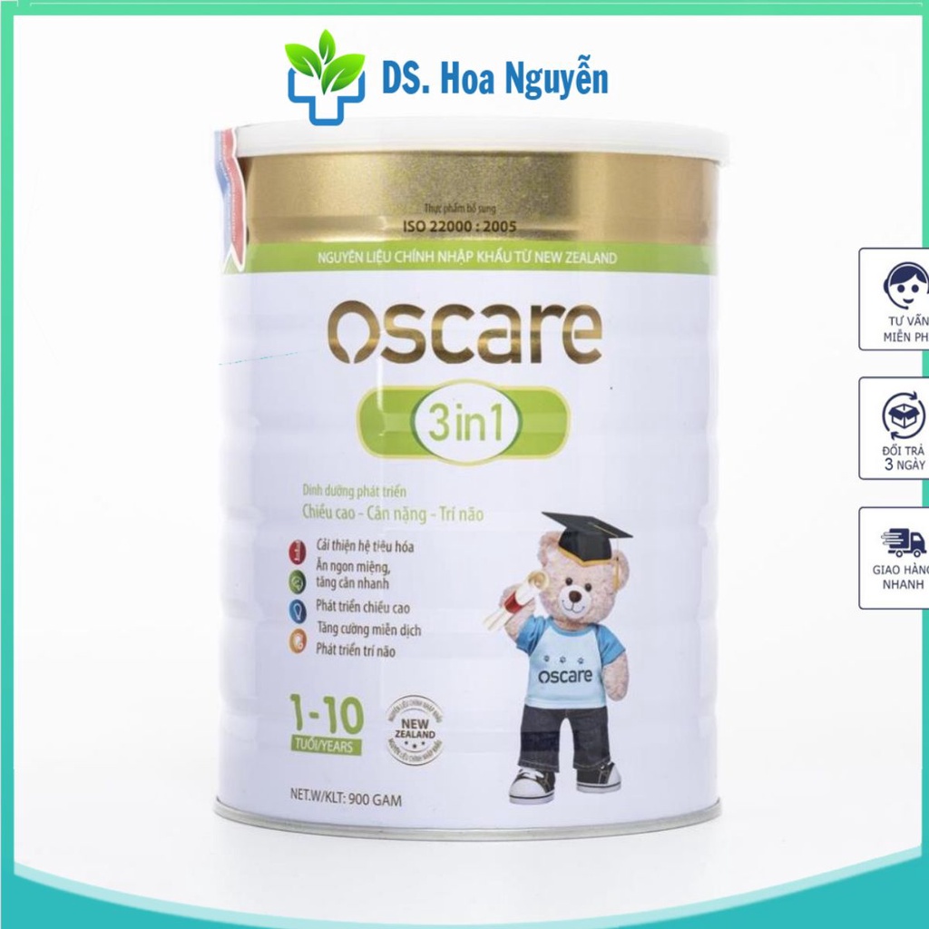 Sữa bột Oscare Nutrition 3 in 1, giúp phát triển chiều cao, cân nặng và trí não bé, dành cho trẻ từ 1- 10 tuổi