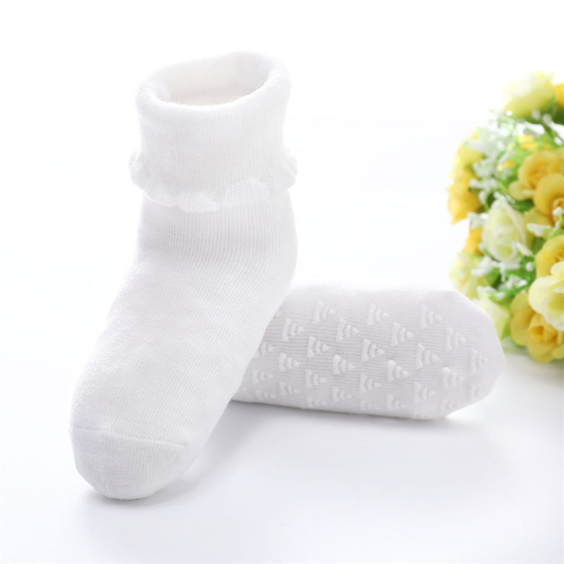 Vớ Cotton Mikrdoo Màu Trơn Thoáng Khí Xinh Xắn Kích Thước 8-12cm Cho Bé Từ 0-24 Tháng Tuổi