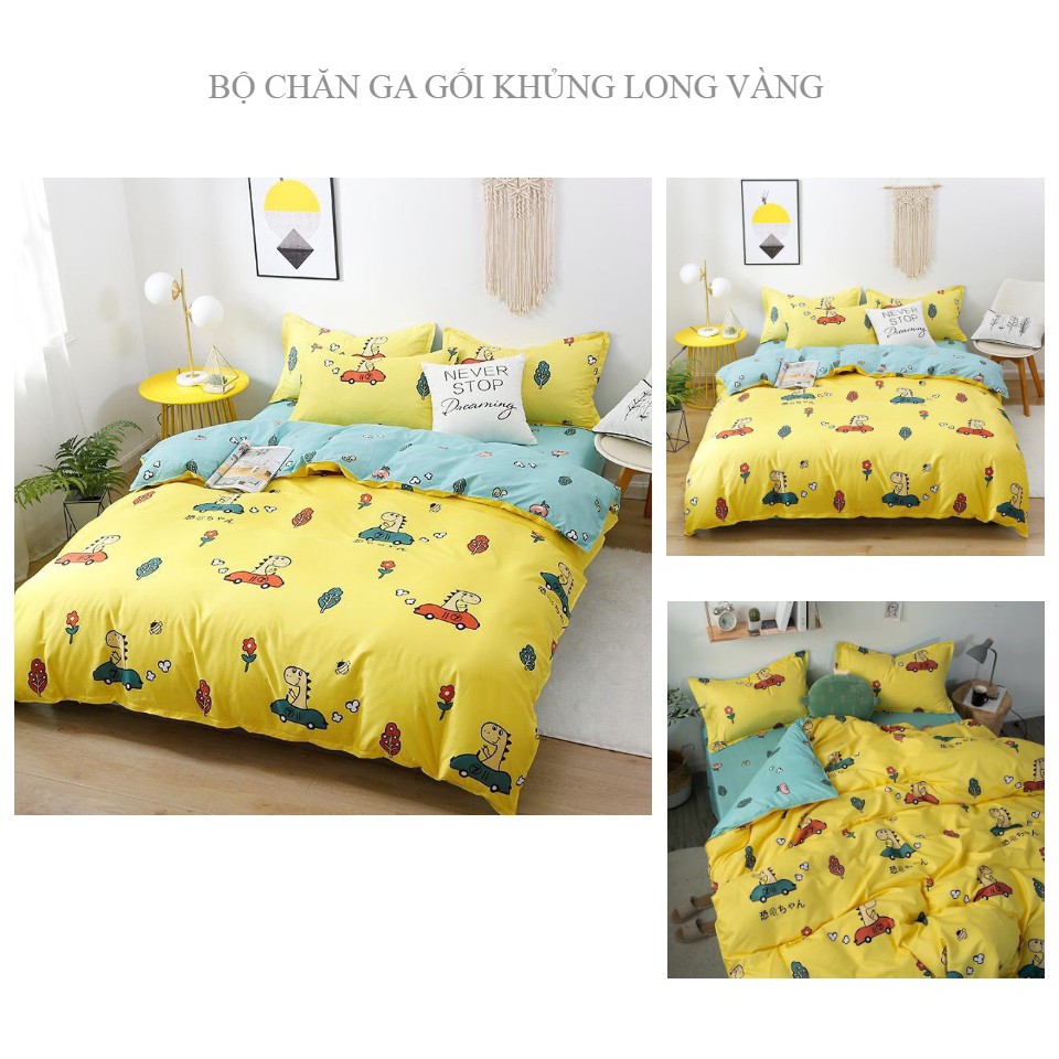 SÉT 4 MÓN GA GỐI + VỎ CHĂN LỒNG RUỘT MẪU TAM GIÁC GHI