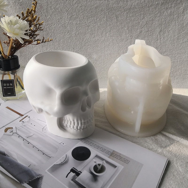 Khuôn Silicone Làm Chậu Hoa Hình Đầu Lâu Độc Đáo