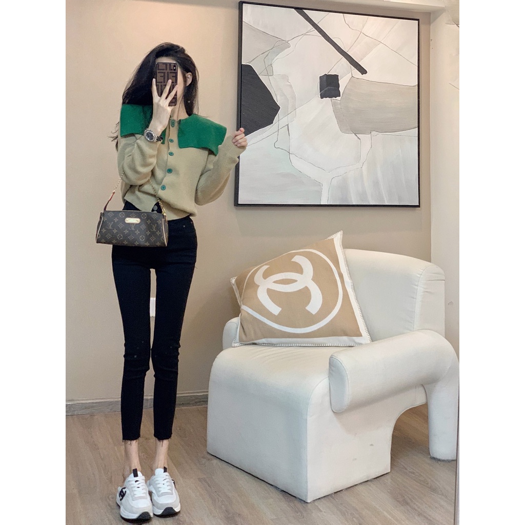 Áo khoác cardigan ZHELIHANGFEI dệt kim tay dài thời trang dành cho nữ tùy chọn màu sắc