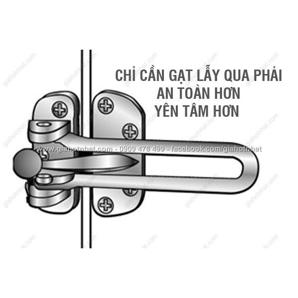 Chốt Cửa An Toàn Siêu Chắc Cho Nhà, Phòng, Căn Hộ - 6045