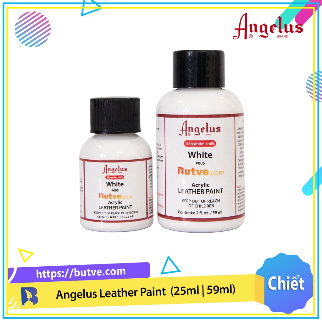 Màu acrylic vẽ da chuyên dụng Angelus Leather Paint - White (25ml | 59ml)