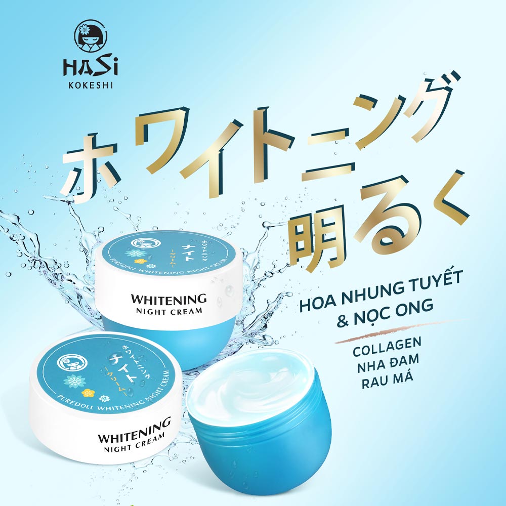 Kem Dưỡng Hasi Kokeshi Làm Sáng Da Puredoll Whitening Cream 30g