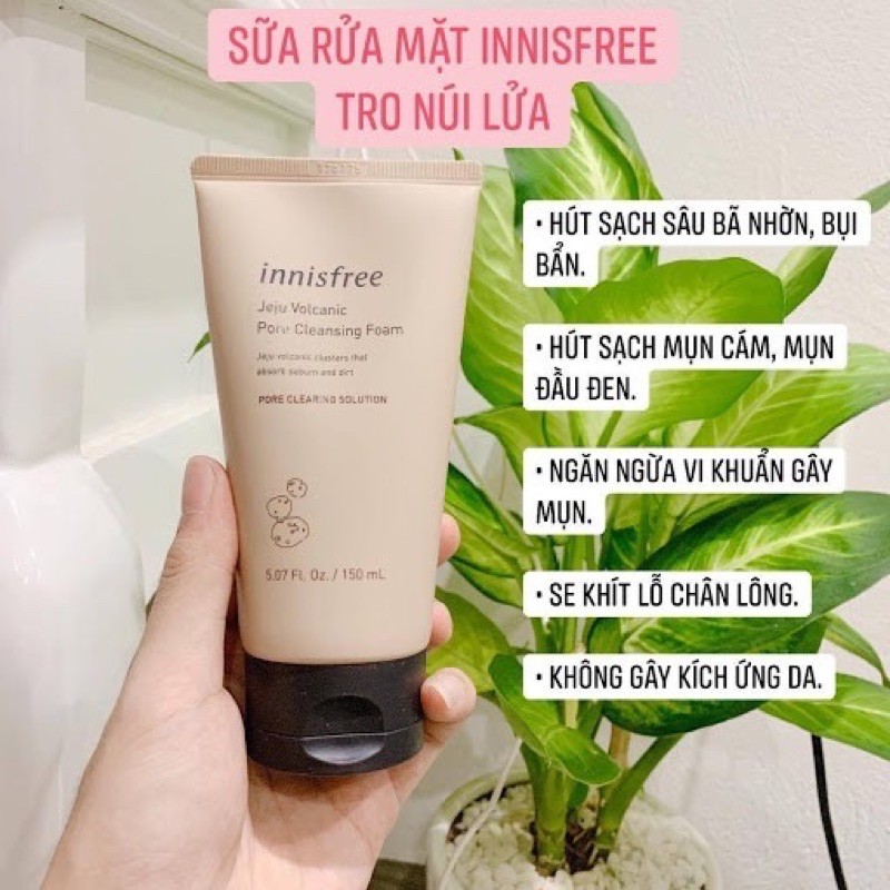 Sữa Rửa Mặt Tro Núi Lửa Innisfree Jeju Volcanic Pore Cleansing Foam