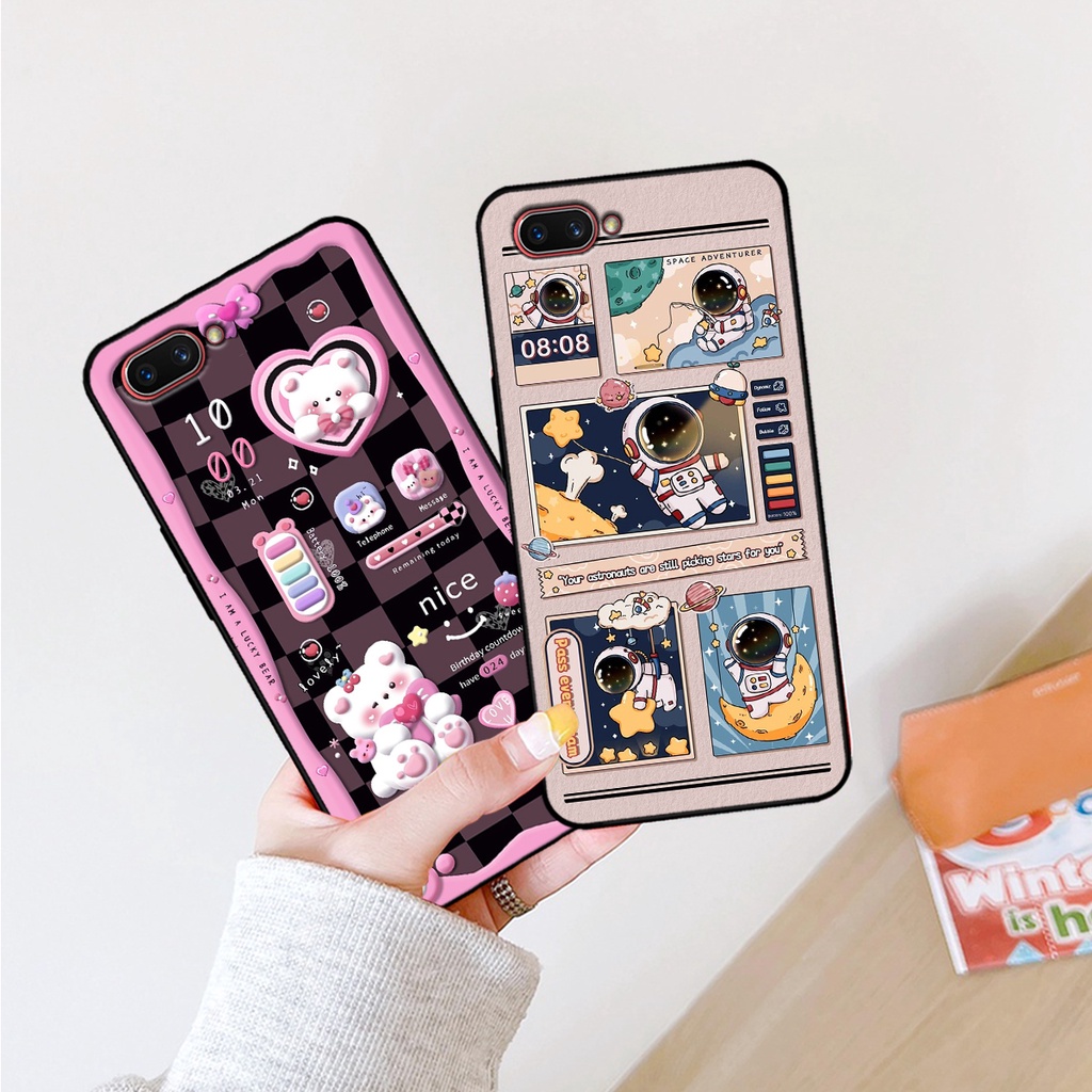 Ốp lưng Realme C1 - Realme C2 hình gấu, vũ trụ ngân hà chibi. ốp chống sốc bền đẹp