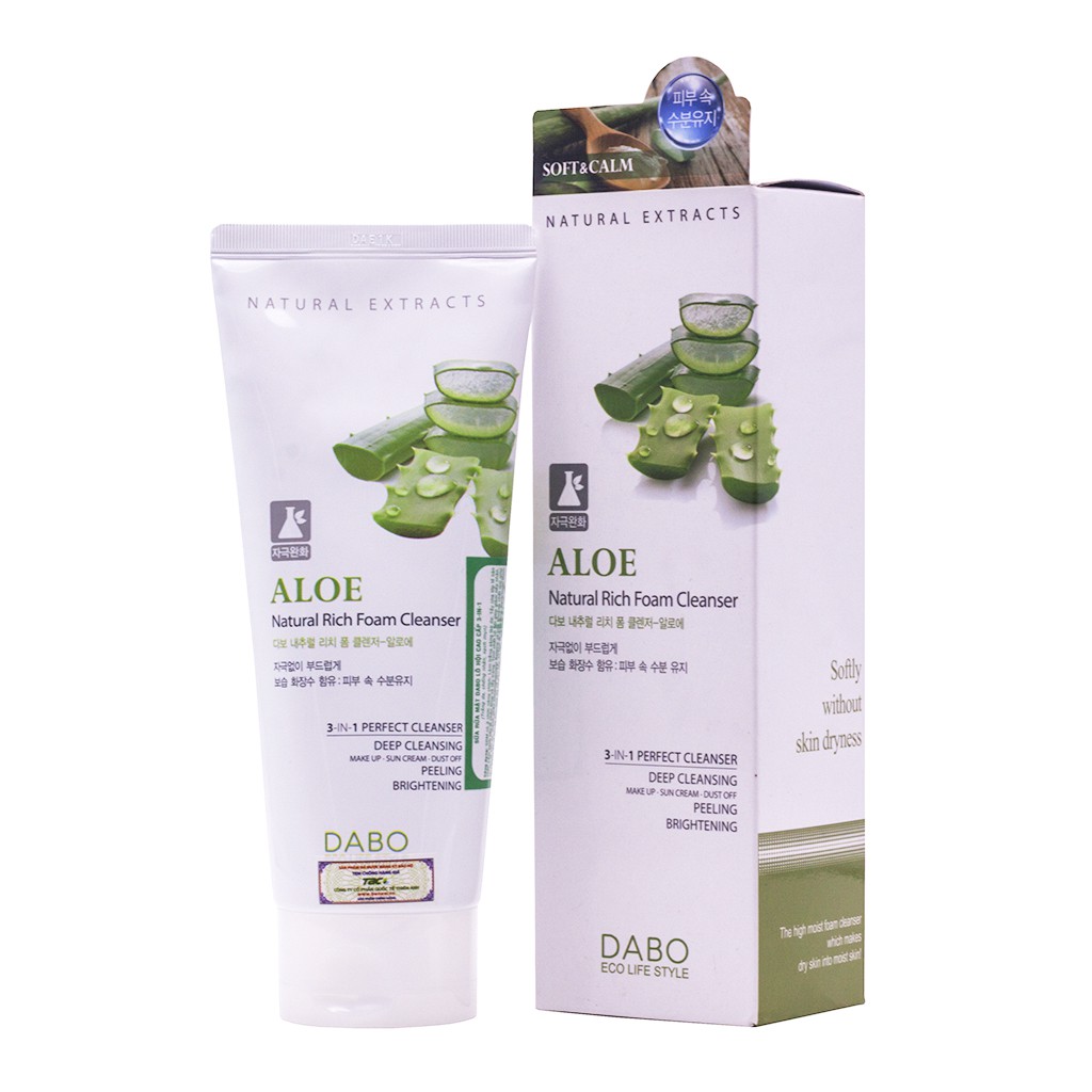 Sữa rửa mặt trắng da sạch nhờn Dabo Hàn Quốc 180ml, cam kết hàng chính hãng -HT170