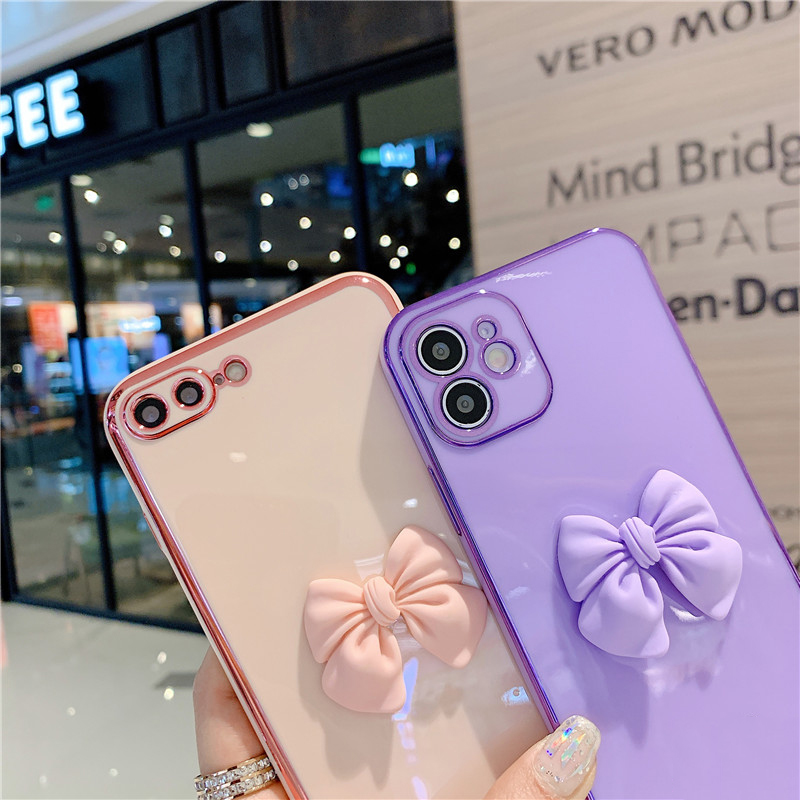 Ốp Lưng Nhựa Tpu Mềm In Hình Nơ Hồng Và Tím Cho Realme X7 V5 C15 C11 C17 Xt X2 7i 6i 5i 5s 7 Pro Oppo Reno5 Pro 5g A93 K3 K5 6d