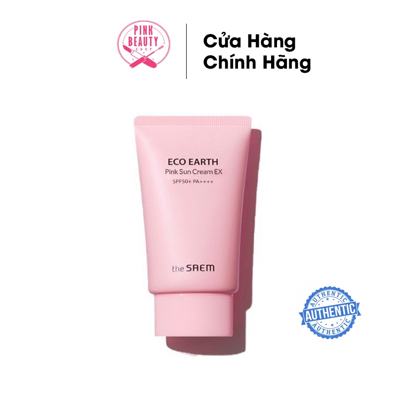 Kem Chống Nắng Giảm Dầu, Nâng Tone Da Sáng Hồng The Saem Pink Sun Cream EX SPF50+/PA++++ 50g