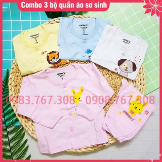 [COMBO 3] Bộ Quần Áo Cho Bé Carter Màu Dài Tay