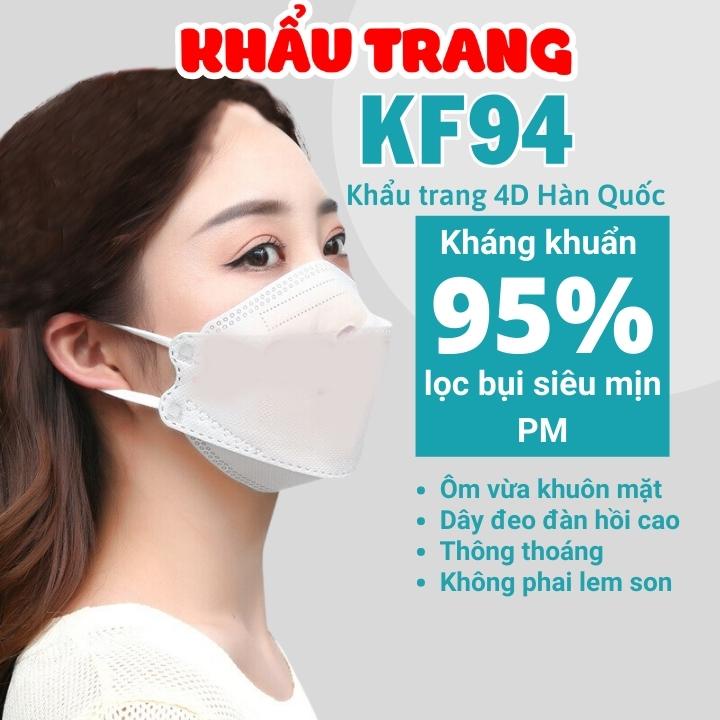 Khẩu Trang Y Tế 4d Kháng Khuẩn Set 10 Chiếc Khẩu Trang Y Tế 4 Lớp Kf94 Chống Bụi Mịn Hàng Cao Cấp