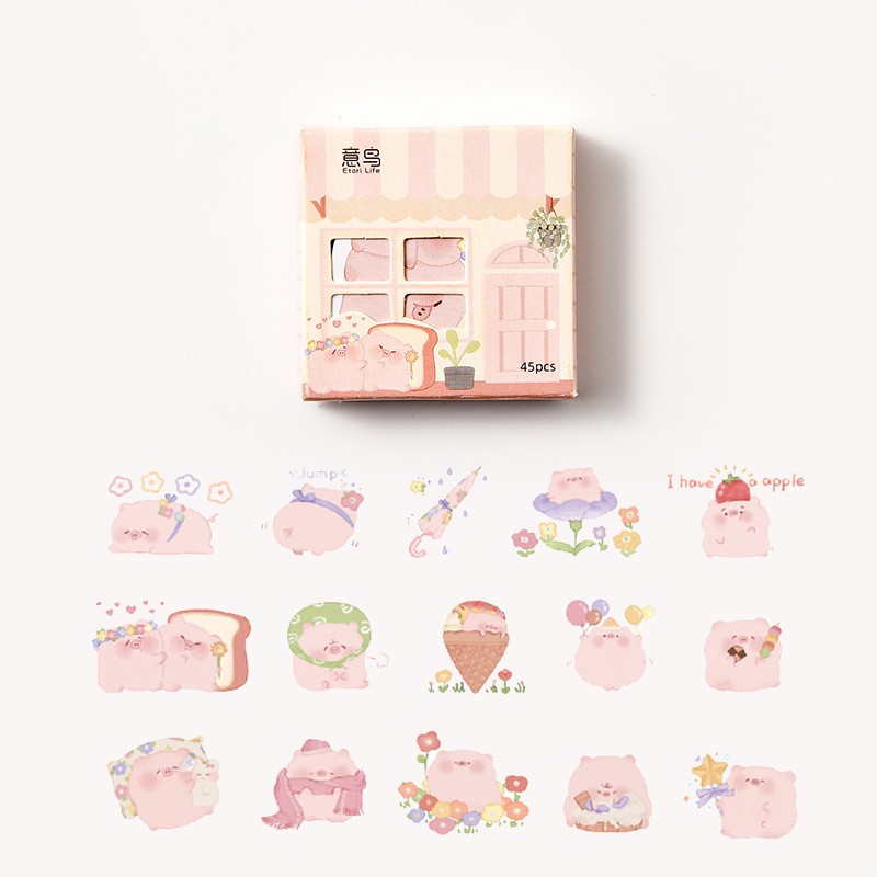 Set 45 nhãn dán ArsC Store xinh xắn trang trí nhật ký
