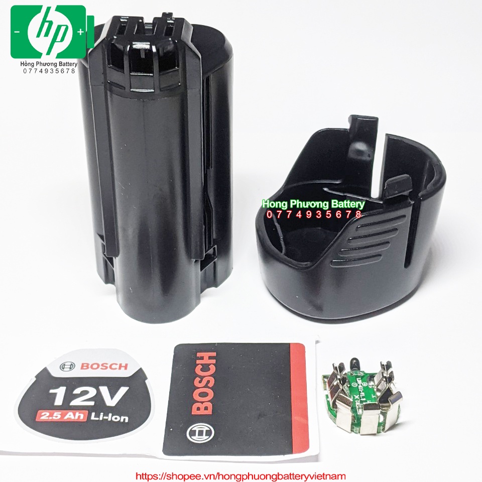 Vỏ mạch thay thế pin Bosch 10.8V 3cell, mạch nhận sạc zin