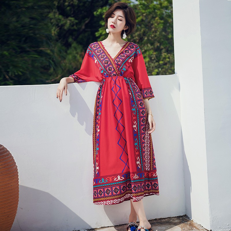 Đầm dài đi biển phong cách Bohemian cho nữ | BigBuy360 - bigbuy360.vn