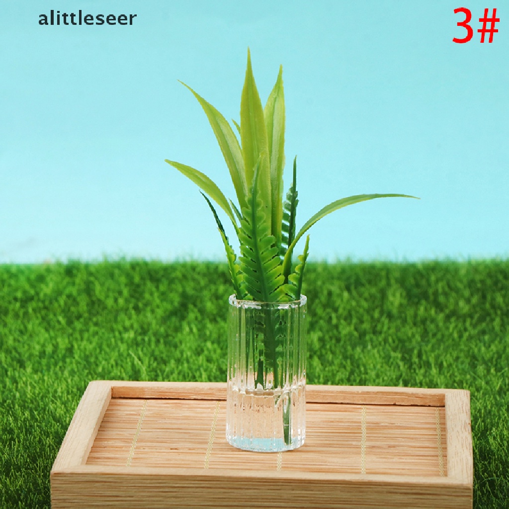 Chậu Cây Cỏ Giả Mini Tỉ Lệ 1: 12 Dùng Trang Trí Nhà Búp Bê
