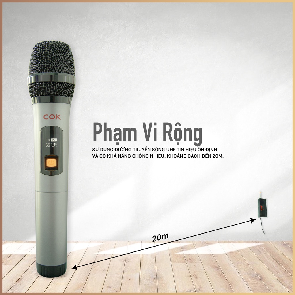 Micro Không Dây COK ST-128  - CHÍNH HÃNG - BH 12 tháng - Micro Chuyên Dành Cho Mọi Loa Kéo Và Âm Ly - Lỗi Đổi Mới