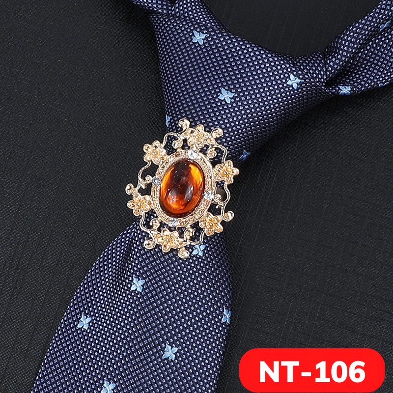 Nhẫn đeo cavat, phụ kiện trang trí cravat Nam, vòng tròn đeo cà vạt nhiều hình khác nhau (không kèm cavat)
