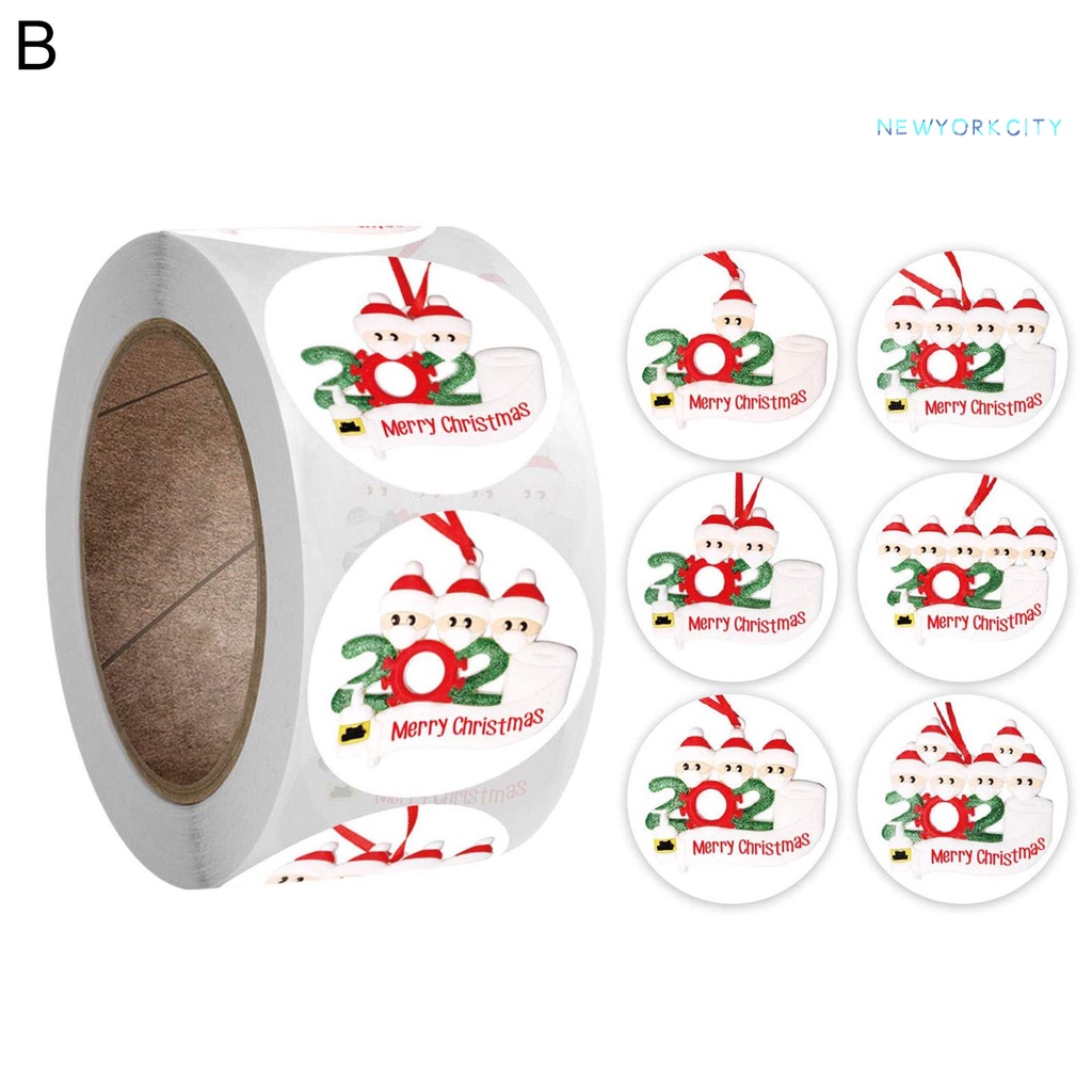 Nhãn Dán Tự Dính Họa Tiết Người Tuyết Giáng Sinh Kèm Vỏ Bọc Trang Trí Phong Bì