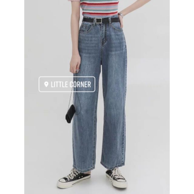 Quần baggy jeans ống suông rộng cạp cao ulzzang kèm ảnh thật