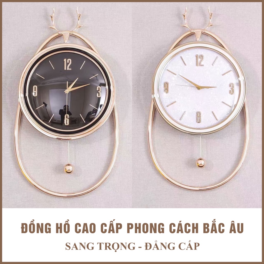 Đồng hồ treo tường cao cấp Tường Xinh decor trang trí nhà cửa phong cách Bắc Âu hiện đại DH026