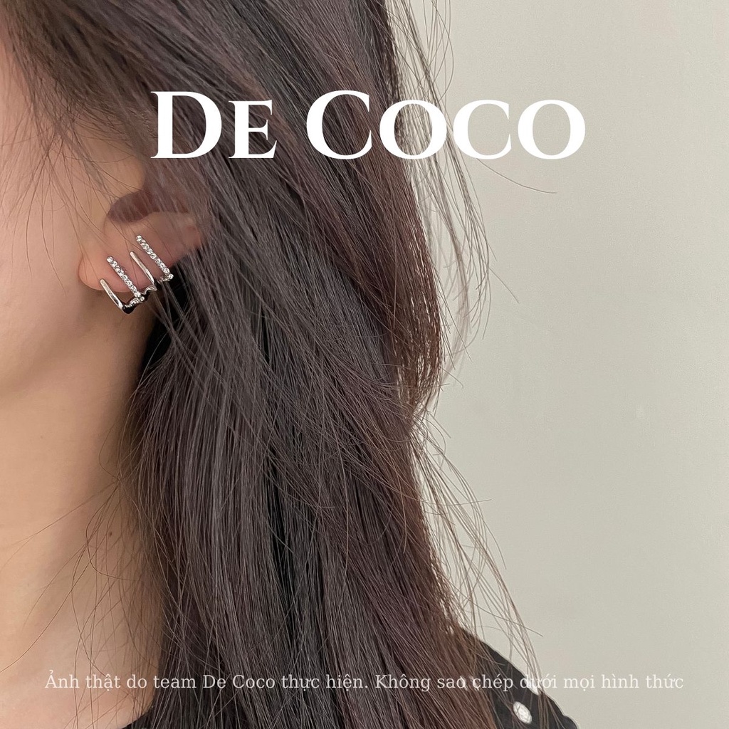 Khuyên tai bạc 925 Basic triple hoops decoco.accessories