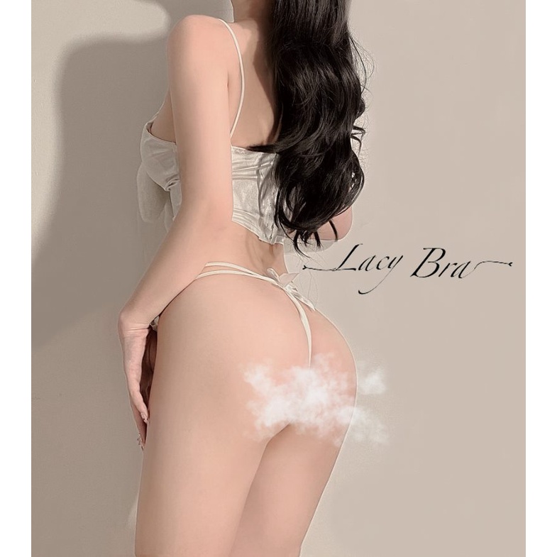 Bộ Bralette Không Gọng Phối Quần Lọt Khe Đính Nơ Sexy Lacy Bra - B14 | BigBuy360 - bigbuy360.vn