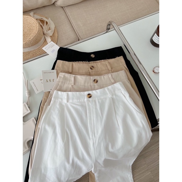 Quần baggy basic lưng chun sau QC