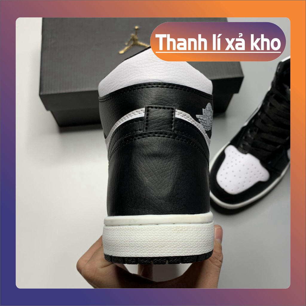 [FREESHIP] Giày Jordan Panda, Giày Sneaker Thể Thao JD1 Cao Cổ Màu Đen, Da Nhăn Cao Cấp Full Size Nam Nữ