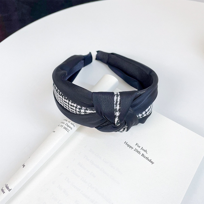 Băng Đô Bản Rộng Họa Tiết Kẻ Sọc Phong Cách Hàn Quốc Thời Trang Mới