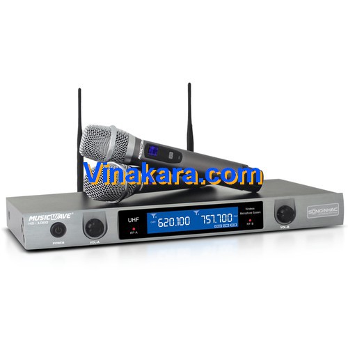 Bộ micro không dây Music Wave HS-1080 sóng mạnh, hát nhẹ - Hàng chất lượng