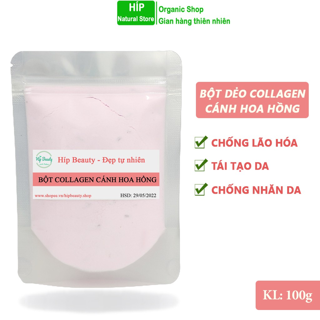 Mặt nạ dẻo collagen cánh hoa hồng chăm sóc da 100GR handmade