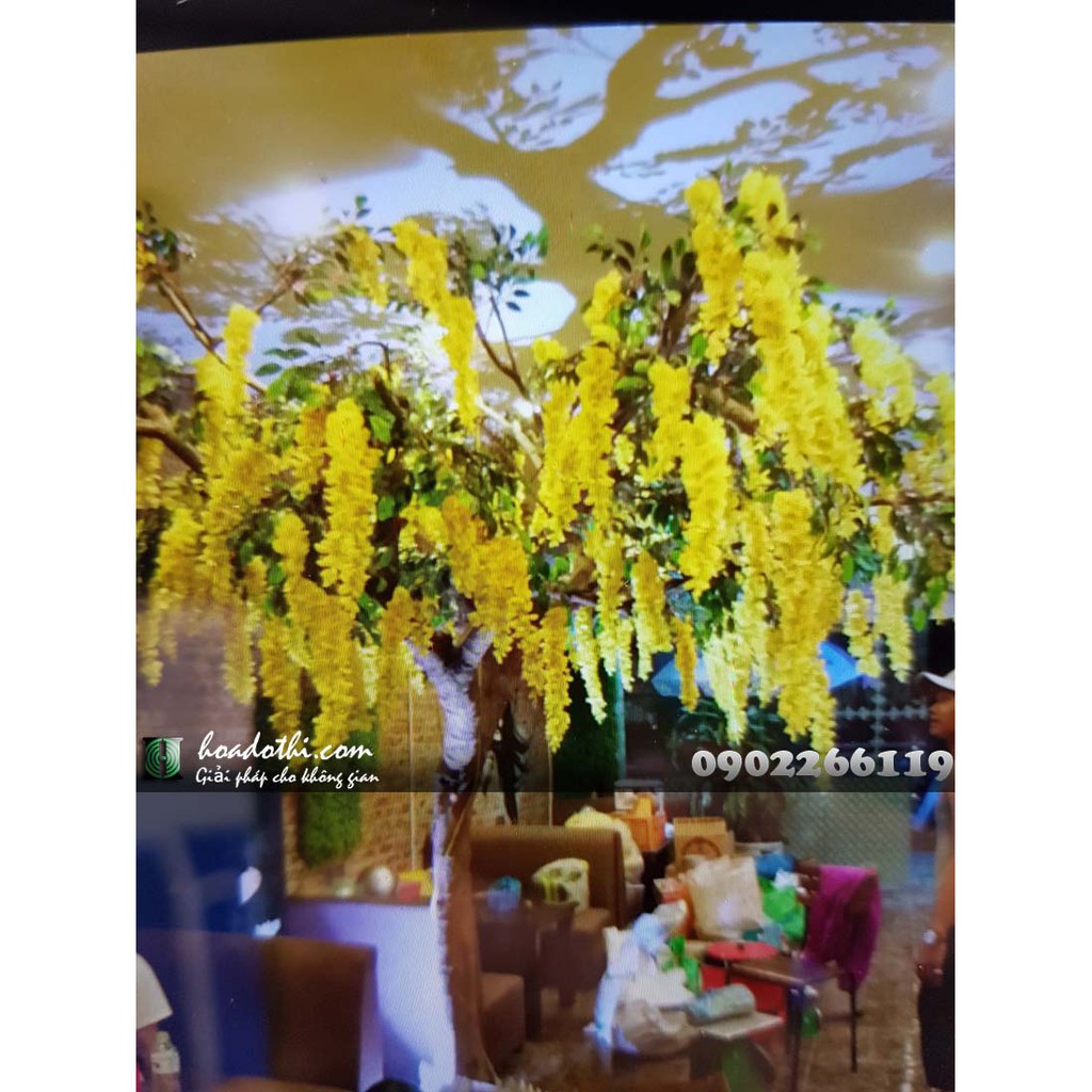 Cây hoa tử đằng giả trang trí quán cafe, quán nước, quán trà sữa - Giá rẻ uy tín, chất lượng