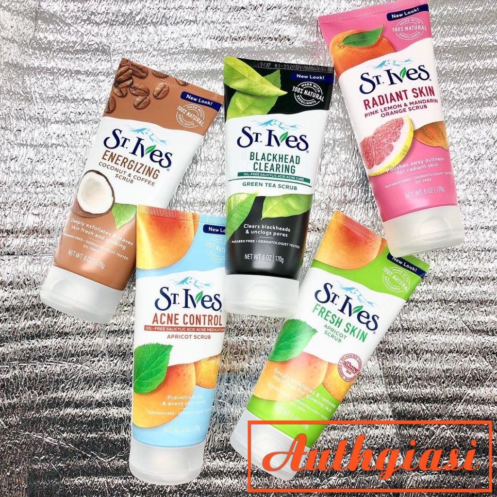 Tẩy da chết ST. Ives Mỹ Trà Xanh, Đào Mơ, Lúa Mạch, Cam Chanh và Dừa Cà Phê 170g | Thế Giới Skin Care