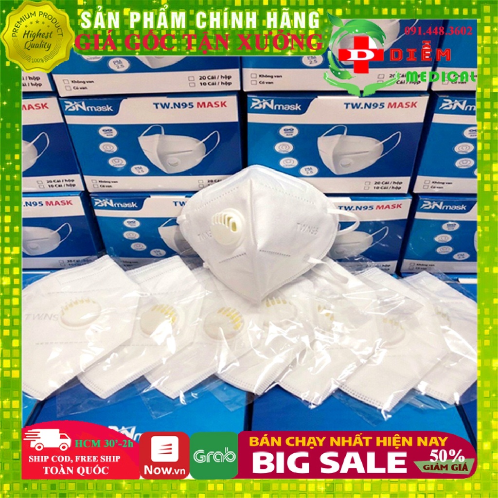 [CHÍNH HÃNG-1 Cái] Khẩu Trang N95 Có Van 5 Lớp Kháng Khuẩn Lọc Bụi Siêu Mịn PM2.5 face mask BN 1 cái
