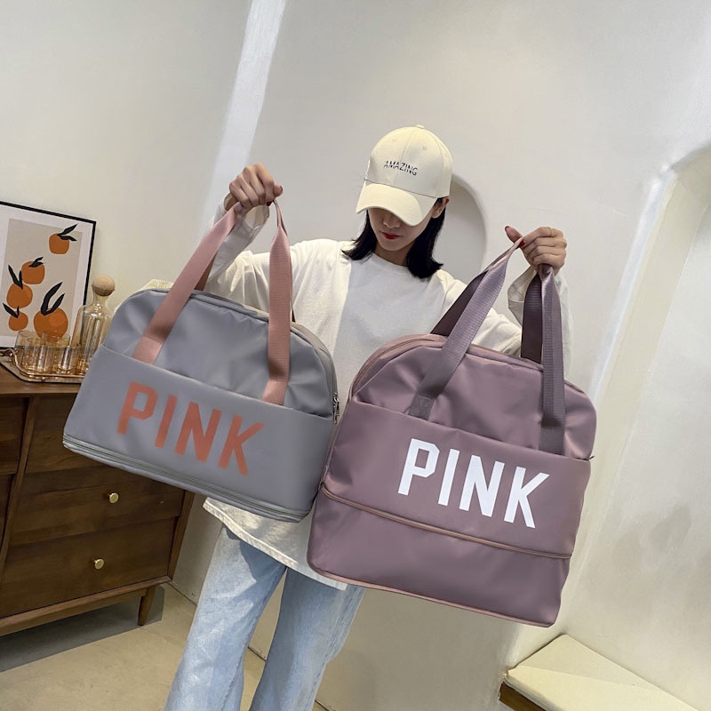 Túi Xách Du Lịch Cỡ Lớn 2 Tầng PINK - Túi Du Lịch Đa Năng Nam Nữ Sang Trọng Trọng Lượng Nhẹ Chống Thấm Nước Tốt (tuyển s