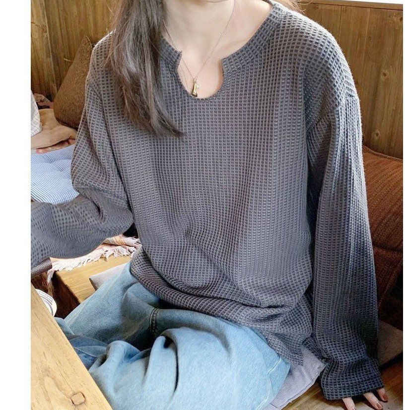 Áo Nữ, Áo Thun Tổ Ong Cổ Khoét Dáng Suông 4 Màu Cực Xinh | BigBuy360 - bigbuy360.vn