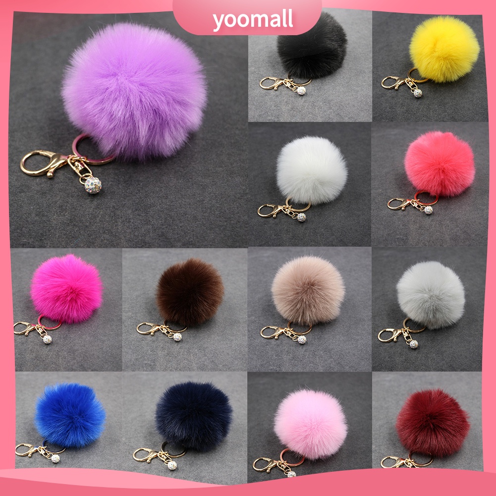 Móc khóa quả bông nhiều màu sắc dễ thương